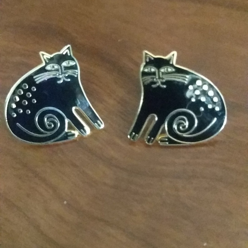 Vintage Laurel Burch Kerchire Cat Earrings